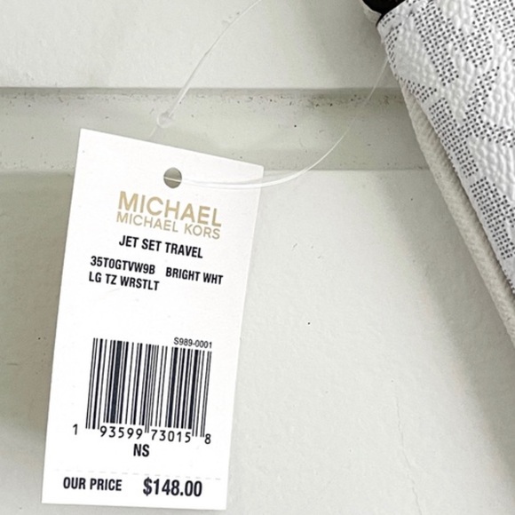 Michael Kors Logo Stripe Tote & Wristlet Bag Set - Picture 6 of 16